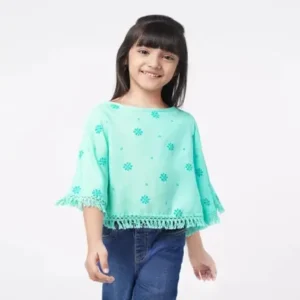 Girls Poncho Printed Top